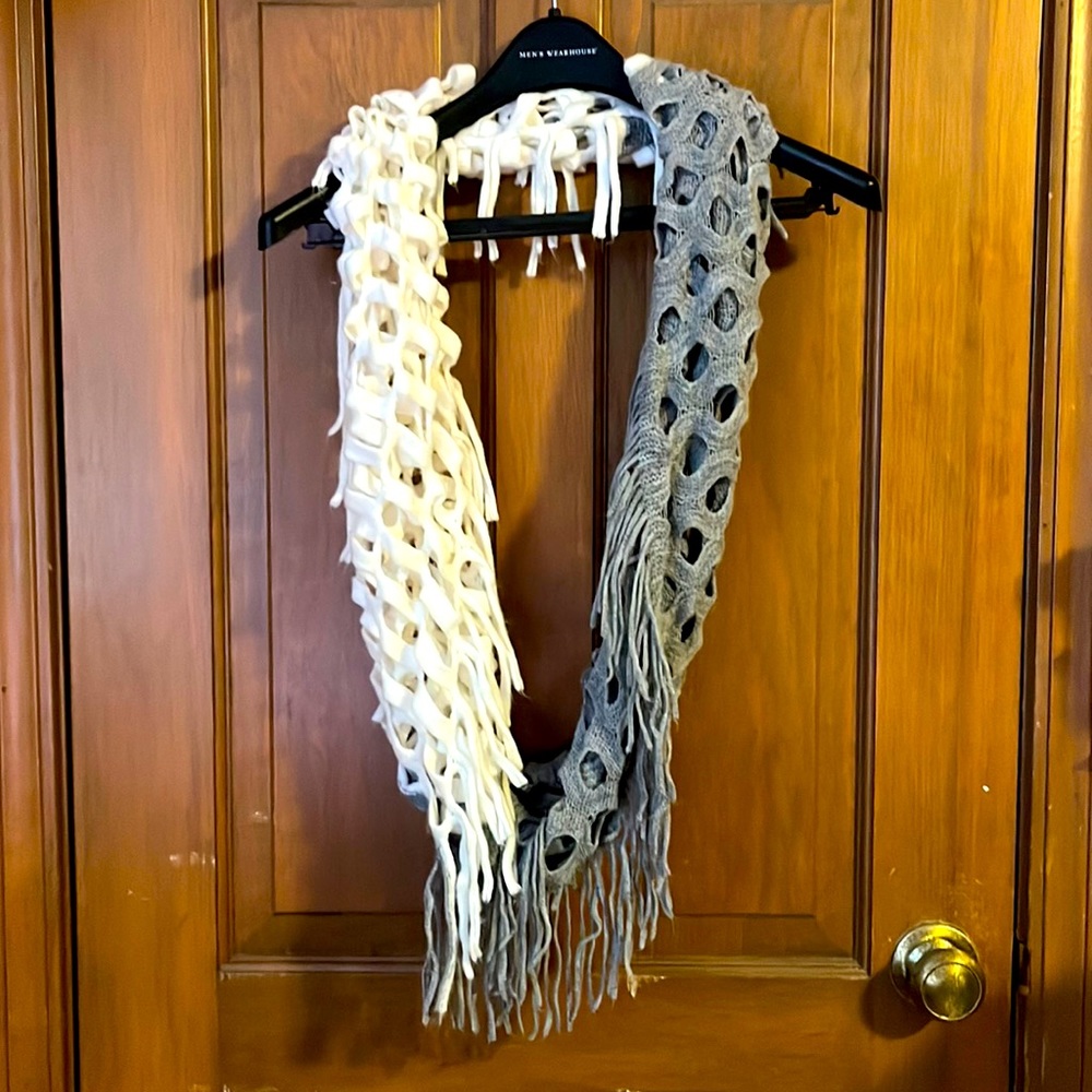Grey/White infinity scarf